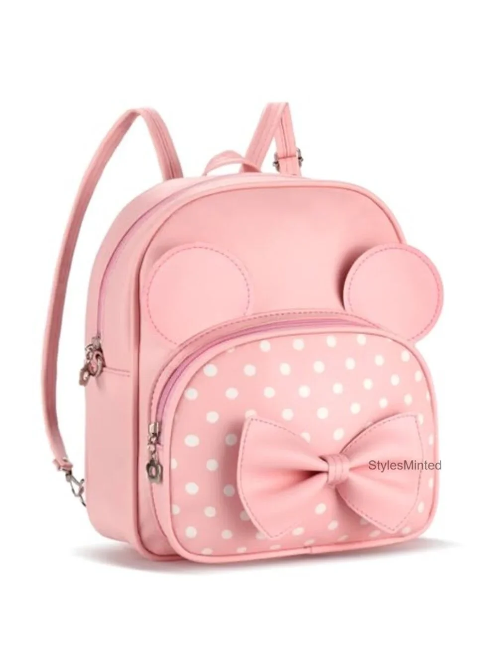 Mini Backpack for Women Girls Cute Bowknot Polka Dot Small Daypack Adjustable